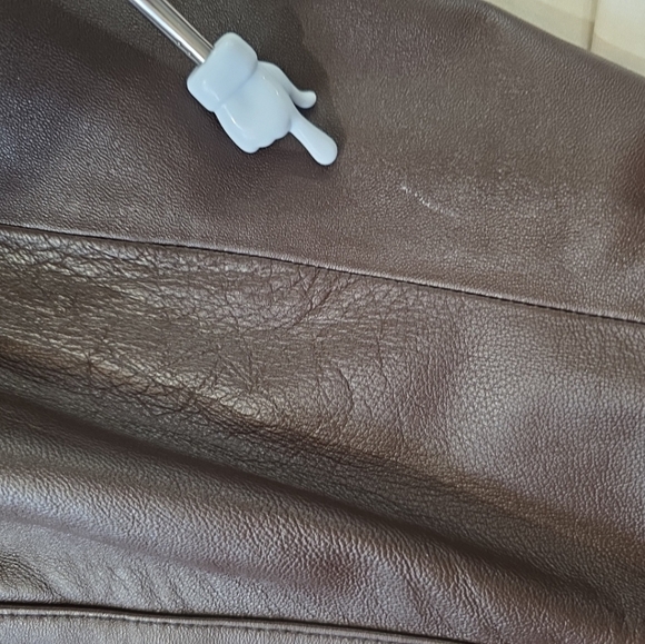 Wilsons Womens Leather Jacket Sz XL Y2K Style BROWN w/ Teal Liner - Picture 11 of 15